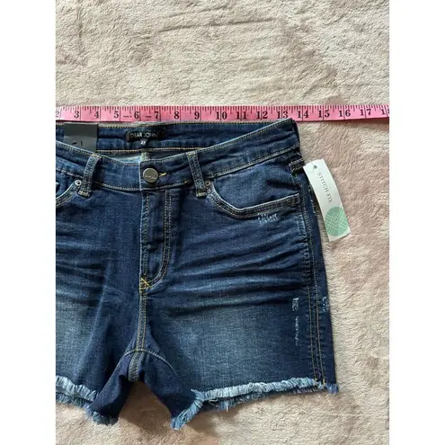 Dear John  Womens Sydney Distressed Fray Hem Short Blue Denim Size 27 NWT