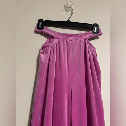 EUC Vivre La Vie Pink Waist Cutout Velour Joggers size small