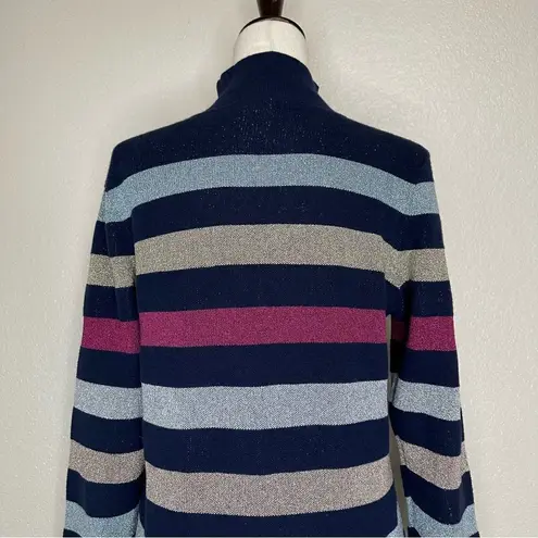 Maison Jules Womens Metallic Mock neck Pullover Sweater