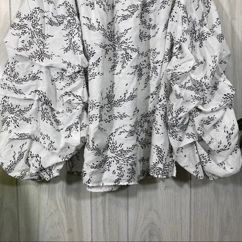 NEW Patrizia Luca Gathered Sleeve Off The Shoulder Top size L Large NWT *FLAWED White