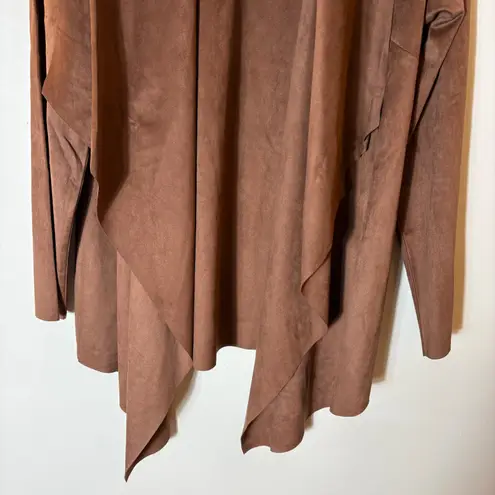 Soft Surroundings NWT Shape Drape Faux Suede Jacket in Saddle Brown Size Large