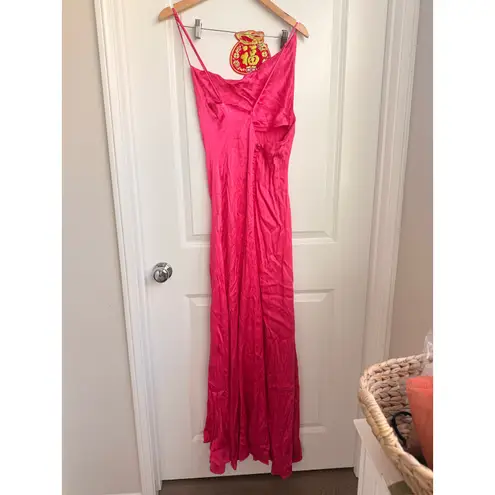Elliatt Belmont Satin Gown Maxi Dress Fuchsia XS Gala Barbie Wedding Formal