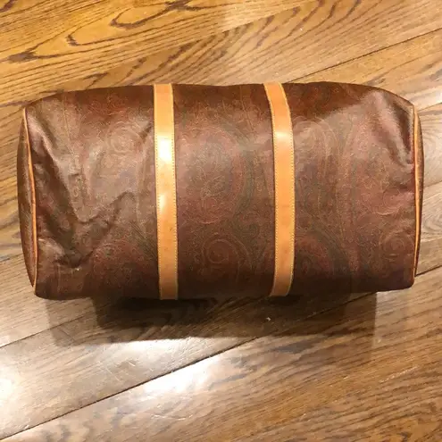 ETRO Milano Red Paisley Boston Weekend Bag With Carry Strap 50