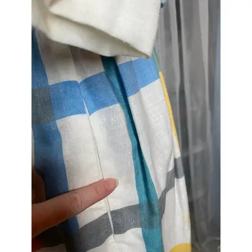 Dress Windowpane plaid shirt dress red blue yellow Size 4