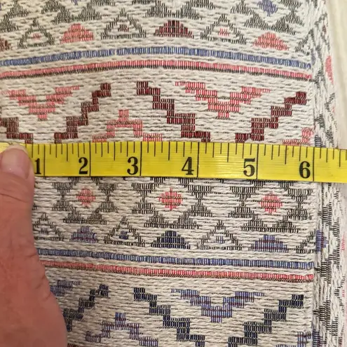 America & Beyond Beaded Embellished Embroidered Chevron Tote Bag Matching Clutch Red