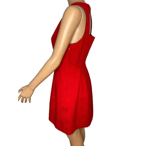 Moulinette Soeurs Anthropologie Red Dress size 6 Fit and Flare sleeveless