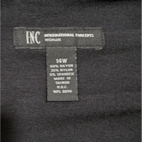 INC Womens PLUS 14W 1X Black Slim Knee Length Pencil SKIRT Sexy Stretchy