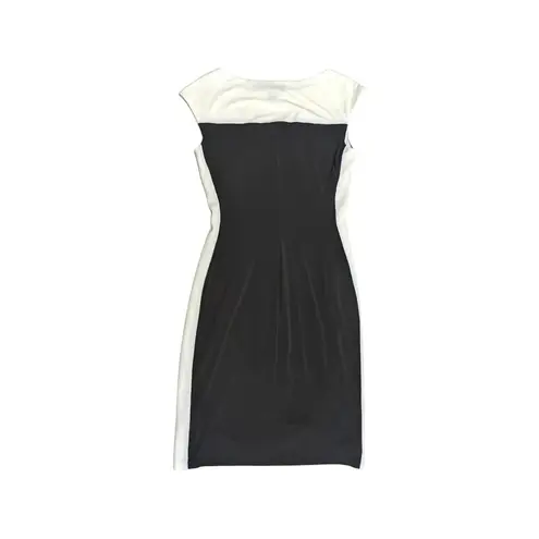 Lauren Ralph Lauren Ruched Dress Black White Colorblock Classy Womens 6 Workwear