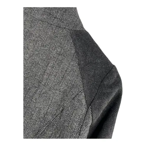 LA Made Grey Herringbone Asymmetrical Zip Jacket Small New