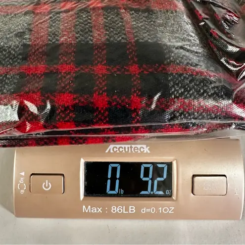 Vintage Red Knit Plaid Tartan Fringe Wrap Midi Skirt XXS | Retro Holiday