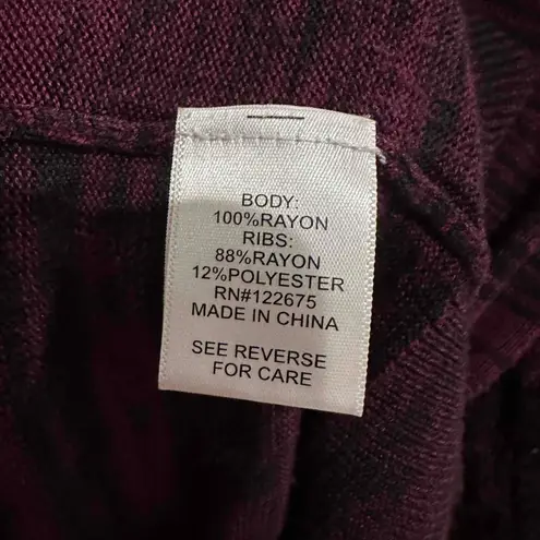 Lety & Me Womens Purple V Neck 3/4 Sleeve Pullover Sweater S Whimsigoth Goth Purple