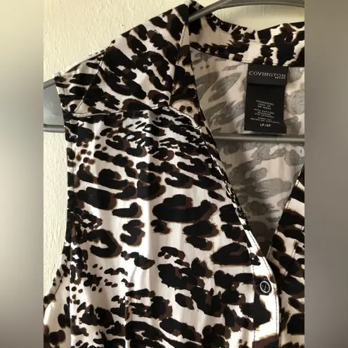 Covington Womens Sleeveless Buttoned Down Shirt Size Petite Large New