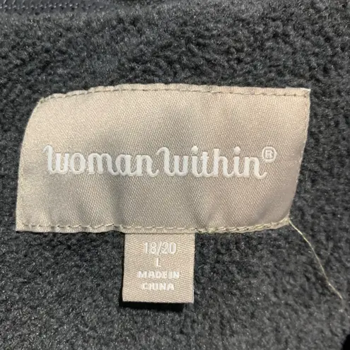 Woman Within Navy Blue Hooded Fleece Lined Jacket 18/20 L