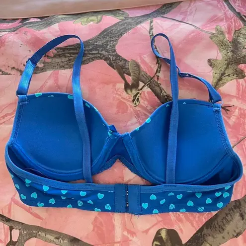 beverly hills princess y2k SEXY coquette heart print blue bow push up bra