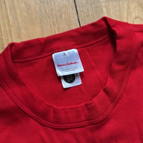 Hanna Andersson Red Long Sleeve Tee 100% Organic Cotton Small