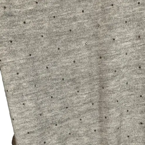 MNG by Mango Gray Beaded Long Sleeve Wool Blend Knit Sweater Women Sz S