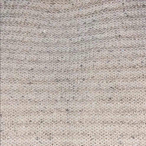 Sandro Sweater S Thin Knit Scoop Neck Sequins Stripe