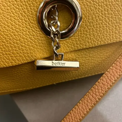 Botkier New York Vibrant Yellow Crossbody Bag with Long Strap and Flap Closure