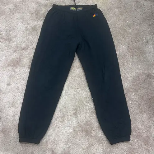 Aviator Nation Black Quilted Sweatpants large new