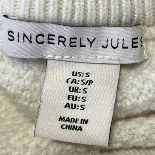 Sincerely Jules White Cable Knit Sleeveless Sweater Vest Crop Tank Top Size S