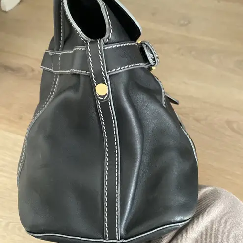 Jimmy Choo Authentic Black Leather Shoulder Bag.
