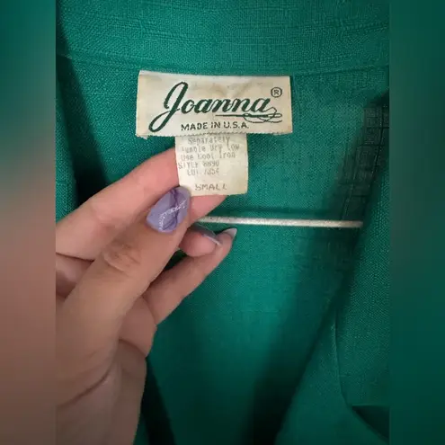 Vintage 80s Joanna Green Cropped Blazer with Short Sleeves