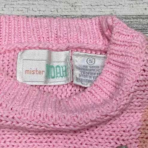 Vintage 80s Mister Noah Coquette Sweater Small Pink Acrylic Pearl Embellished
