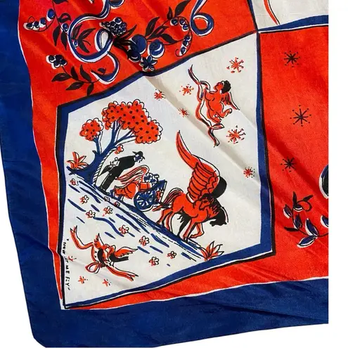 VINTAGE Silk Spiritual Gospel Song Scarf Red