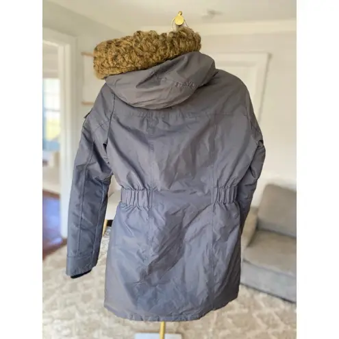 Abercrombie & Fitch A&F Premium Arctic Parka Gray Faux Fur Hood XXS Coat Utility