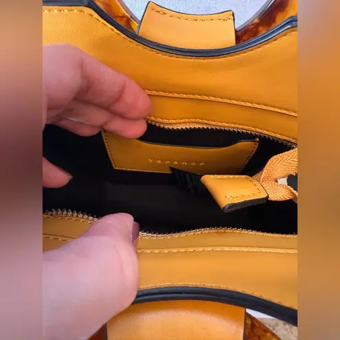 Topshop Mini Adele Faux Leather Top Handle Bag In Mustard Yellow Red