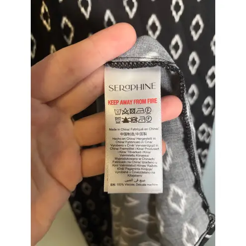 Seraphine Maternity Black Diamond Print Wrap Maxi Dress Size 2