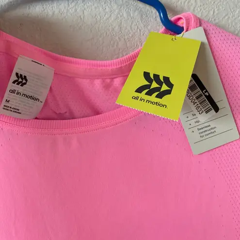 All In Motion NEW Bubblegum Pink Short Sleeve Activewear T Shirt Size Medium