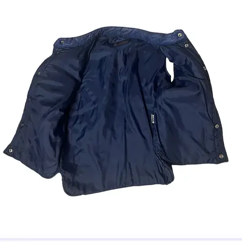 VINTAGE Vest 70s Style By Martini Navy Blue Snap Front Pockets Size Small