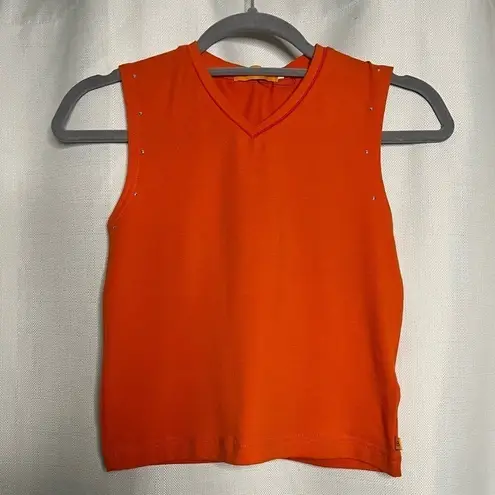 hB:Brats_01 Orange Vneck Crop Top Large