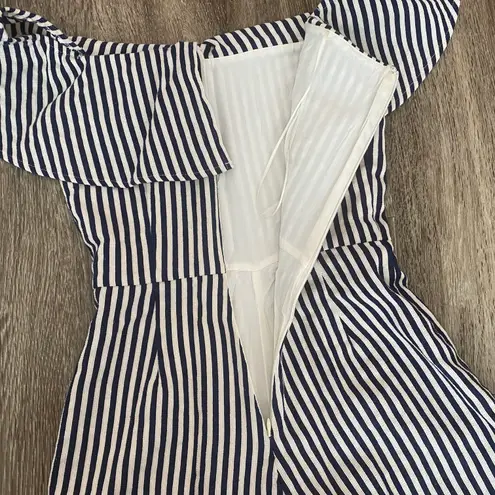 Sugar and L!ps Womens (Sugar Lips) Blue/White Stripe Romper - XS