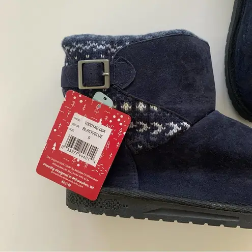 Muklucks Essentials by Muk Luks Melly Navy Blue & Black Winter Ankle Boots Size 9