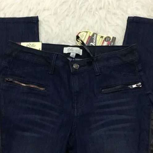 Cello  Jeans motto skinny denim with Faux leather Patch detail Women’s Size 11