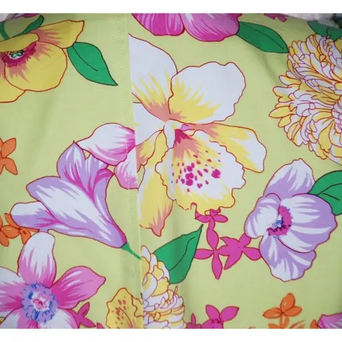 Rafaella Bold Bright Floral Bolero Crop Jacket Size 12 Office Career 3/4 Sleeve