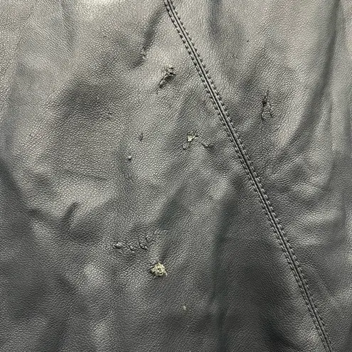 Rebecca Taylor Navy Blue Faux Leather Skirt Size 2 US $375