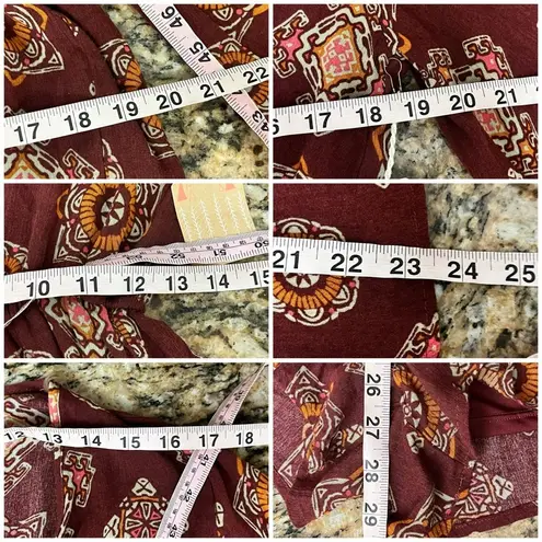 Taylor & Sage Paisley Romper Tie Front Boho Hippie Festival Medallion S