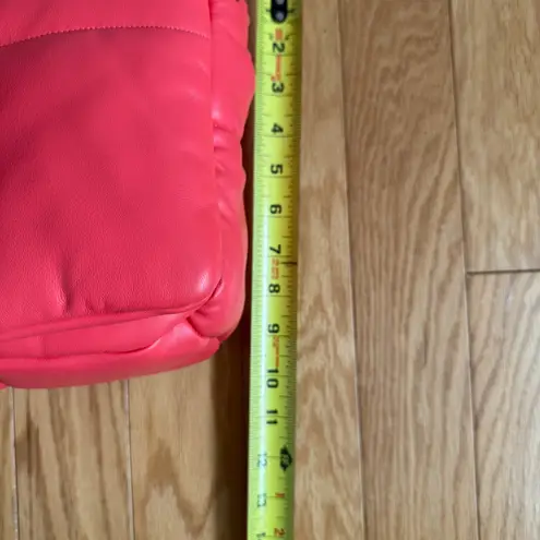 Stand Studio Wanda Clutch Bag Coral Red Padded Shoulder Bag Faux Leather OS