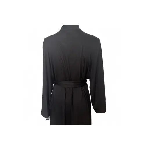 Natori Black Maxi Dress Long Sleeve Wrap Robe with Belt & Pockets Women's Large