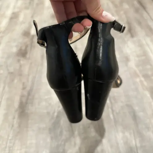 INC International Concepts Kivah Block Heels Open Toe Black Womens Sz 9M