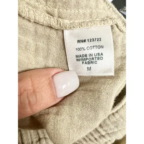 Xirena Jordyn 100% Cotton Mid Rise Tapered Gauze Cropped Pants Beige Women's M Size M