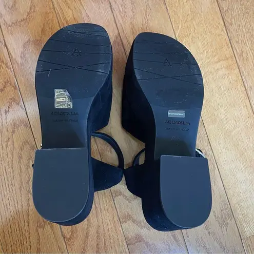 Aquatalia Women's Emmie Platform Heels Sandals suede black Sz 8.5