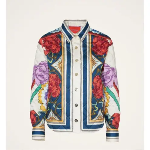 La DoubleJ Edie Jacket Taormina Placée Ivory in Twill Size Small Red