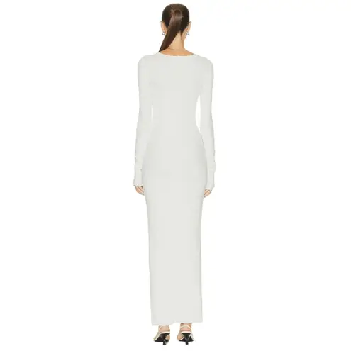 ETERNE Long Sleeve Crewneck Maxi Dress in Cream XLarge New Womens Long Column White Size XL