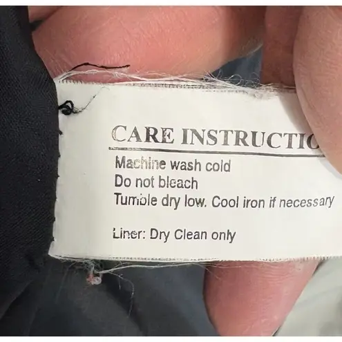 Gallery Women's Hooded Two Tone Raincoat Sz Small Removable Lining Black Beige