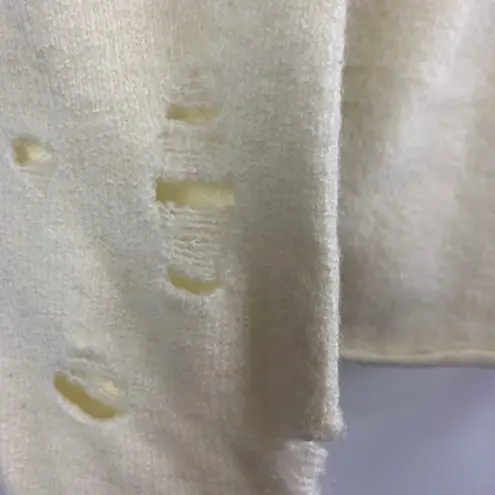 ASOS  Sweater Womens 2 Cream Rolled Edge Oversized‎ Distressed Slouchy Knit