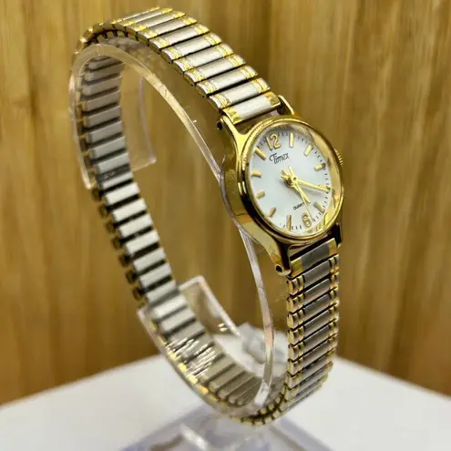 Two Tone Timex Dainty Expanded Wrist Watch, Ladies/Womans Minimalist Watch Gold